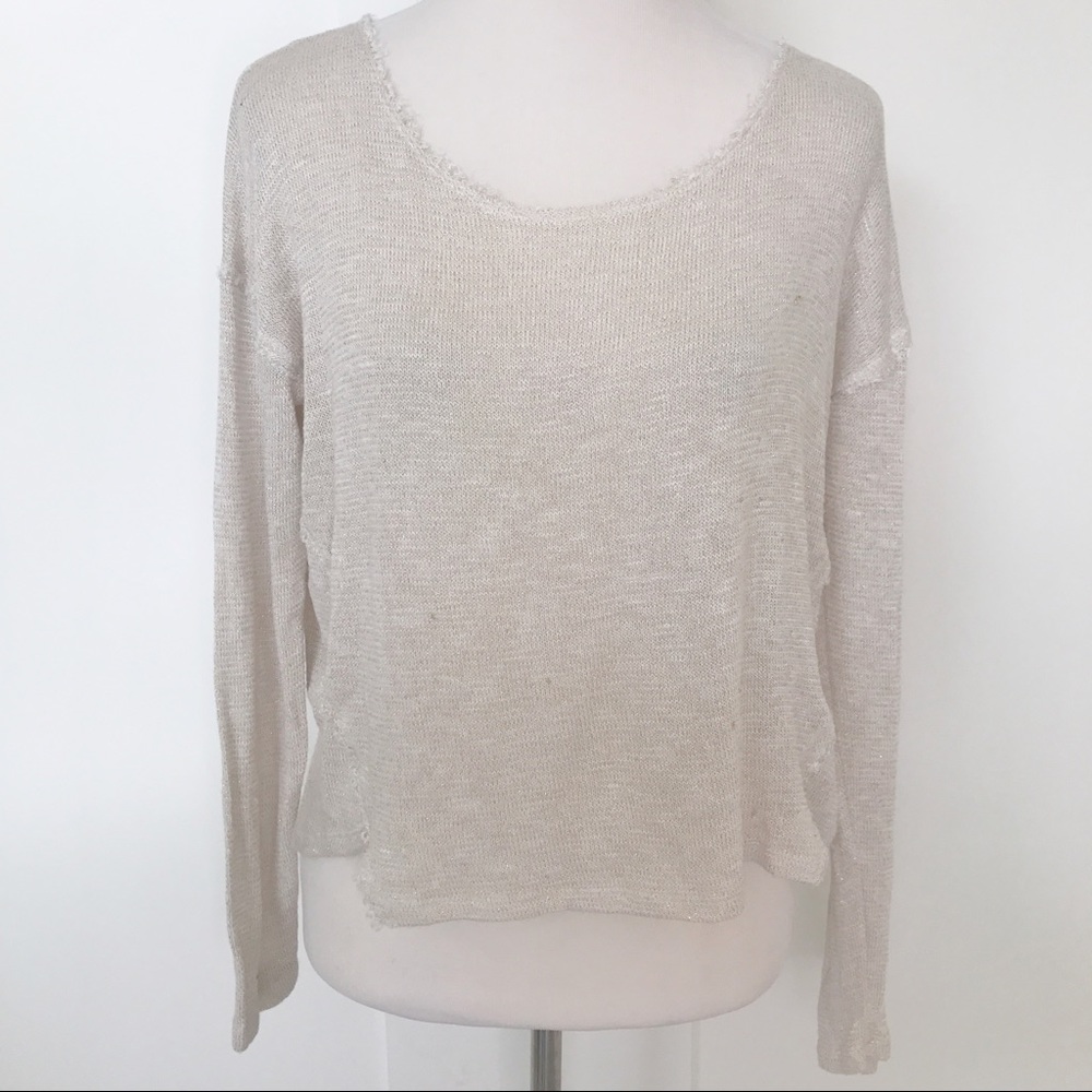 We the free cream/metallic top size medium